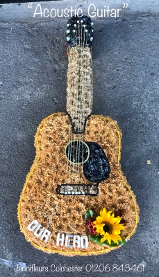 Acoustic Guitar Funeral Flowers