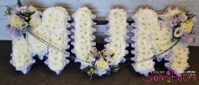 Lilac and White MUM Funeral Flowers