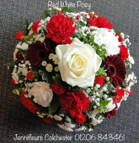 Red White Funeral Posy