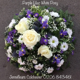 Purple Lilac White Funeral Posy