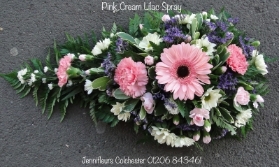 Pink cream Lilac Funeral Spray