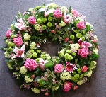 Pink Rose and Lily Wreath