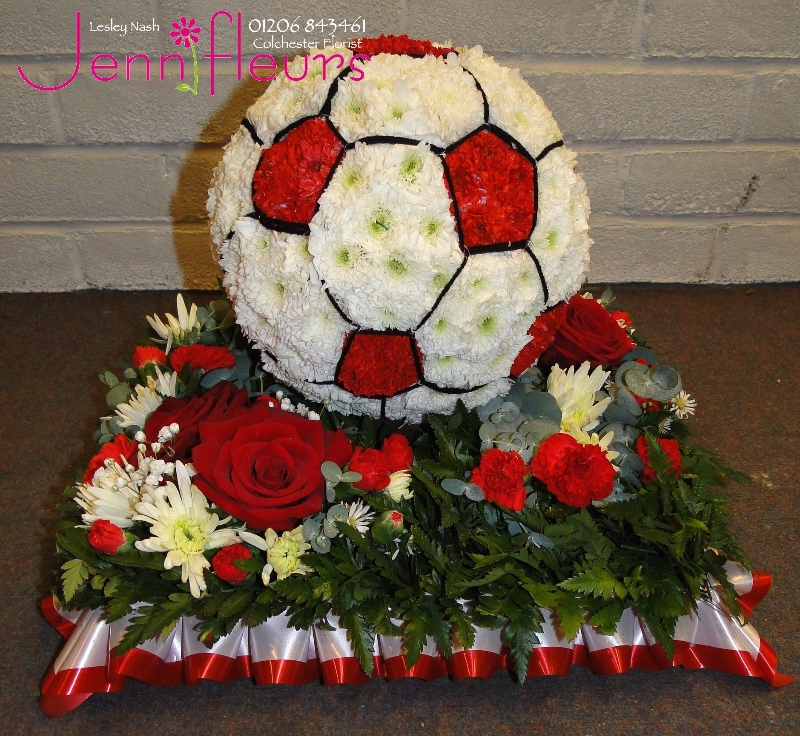 Football Funeral Flower Tribute – buy online or call 01206 843461