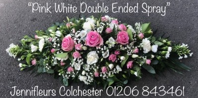 Pink and White Funeral Flower Spray