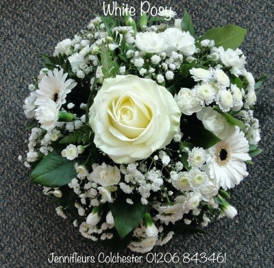 White Funeral Posy