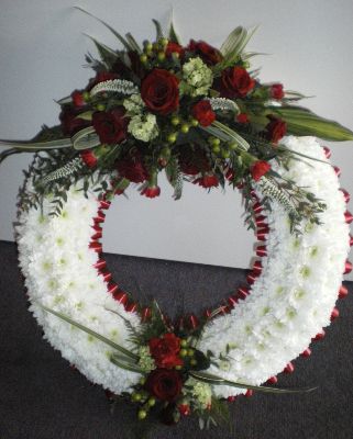 Red and White Based Wreath