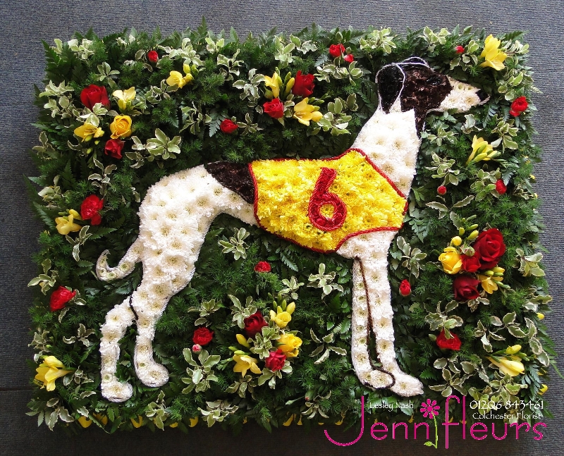 Greyhound Funeral Flowers – buy online or call 01206 843461