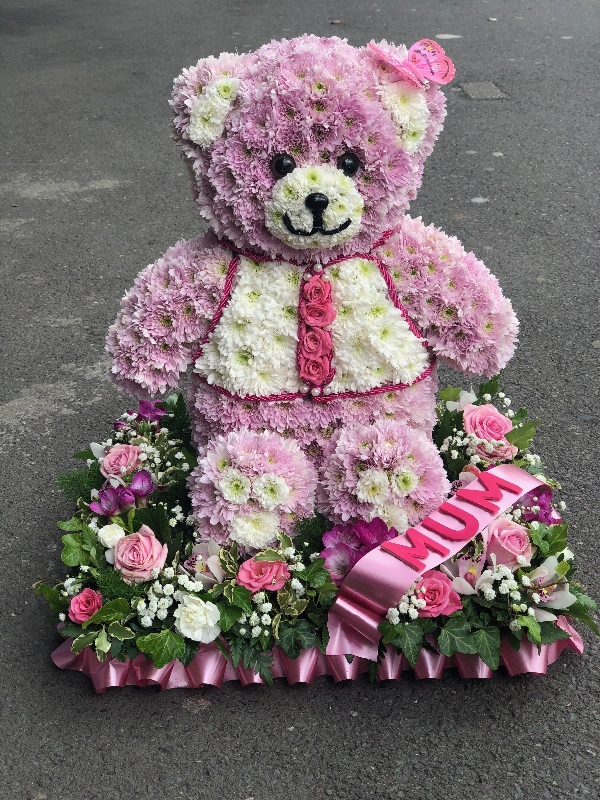 3D Teddy Bear Funeral Flowers – buy 