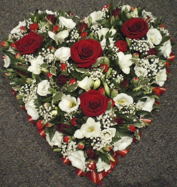 Red & White Heart Wreath  Petal Street Flower Co. – Petal Street Flower  Company