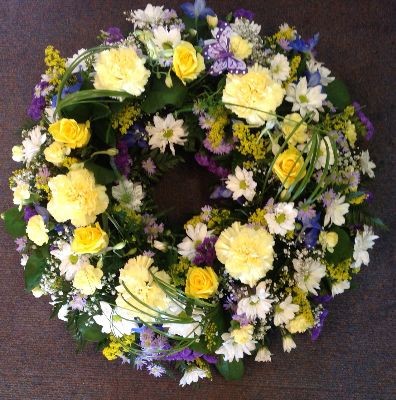 Blue Lemon and White Wreath