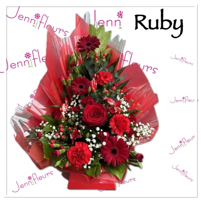 Ruby Flower Arrangement- by Jennifleurs Colchester 