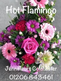 Hot Pink Flowers by Jennifleurs Florist Colchester