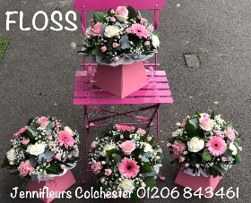 Pink Boxed Floss Flowers Colchester