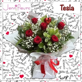 6 Red Rose Tesla Bouquet Colchester