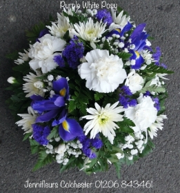 Purple White Funeral Posy