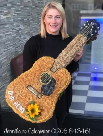 Acoustic Guitar Funeral Flowers