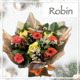 Robin Christmas Flowers