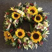 Sunflower and Orchid Woodland Wreath